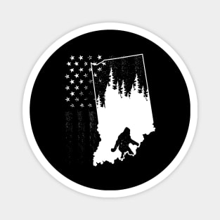 Indiana Bigfoot American Flag Magnet